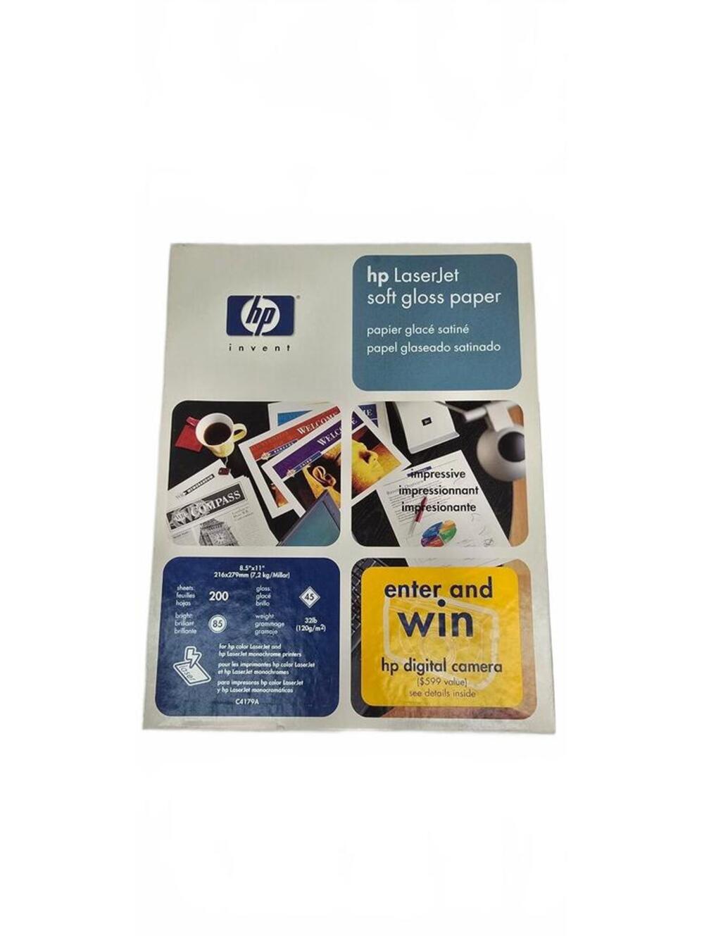 HP LaserJet Soft Gloss Paper 8.5x11 Inch, 200 Sheets, 32lb Weight